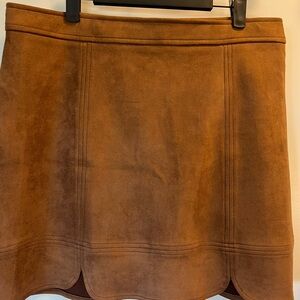 Skies Are Blue Suede Skirt